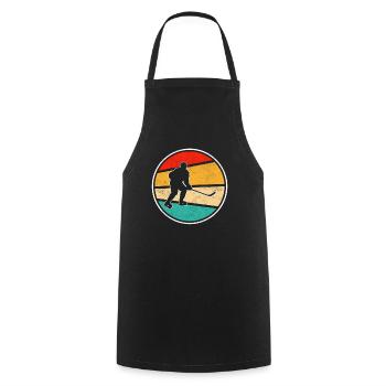Hockey Eishockey Retro Logo - Kochschürze - Schwarz - Vorne - AI Model Male 185 dark (185cm)