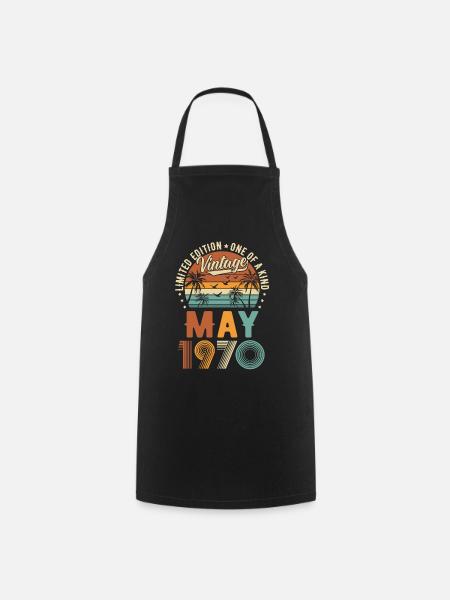 Limited Edition Mai 1970 Geburtstag Geschenk - Kochschürze - Schwarz