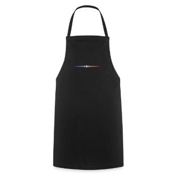 drapeau français - Tablier de cuisine - noir - Devant - AI Model Male 185 dark (185cm)