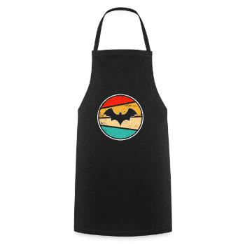 Chauve-souris rétro - Tablier de cuisine - noir - Devant - AI Model Male 185 dark (185cm)