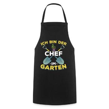 Gärtner I Ich bin der Chef im Garten - Kochschürze - Schwarz - Vorne - AI Model Male 185 dark (185cm)