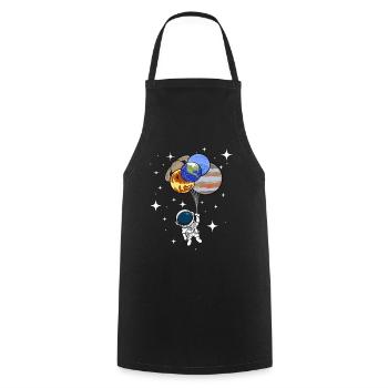 Astronaute Ballons Planète Étoiles Flying Nerd - Tablier de cuisine - noir - Devant - AI Model Male 185 dark (185cm)