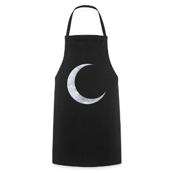 delicate shimmering silver moon - Cooking Apron - black - Front - AI Model Male 185 dark (185cm)