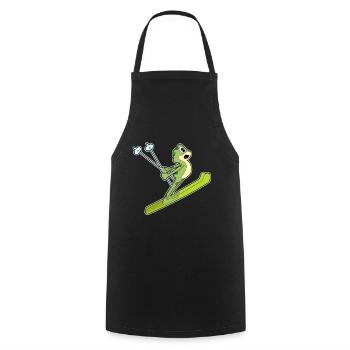 Sauteur à ski grenouille - Tablier de cuisine - noir - Devant - AI Model Male 185 dark (185cm)