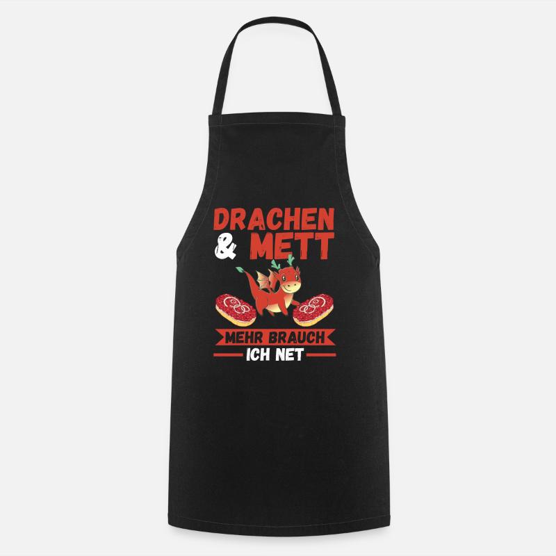 Mettbrötchen Mett Drachen - Kochschürze - Schwarz