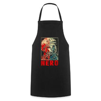 Yuri Gagarin - Cosmonaut - Cooking Apron - black - Front - AI Model Male 185 dark (185cm)