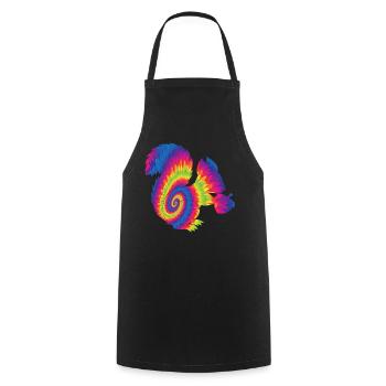 Squirrel Acorn Tie Dye - Kochschürze - Schwarz - Vorne - AI Model Male 185 dark (185cm)