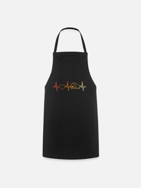 Camion Heartbeat Rétro - Tablier de cuisine - noir