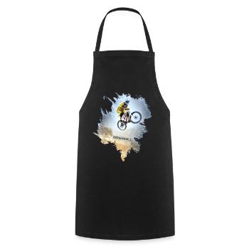Mountain Bike | Mountain bikers | Downhill - Cooking Apron - black - Front - AI Model Male 185 dark (185cm)