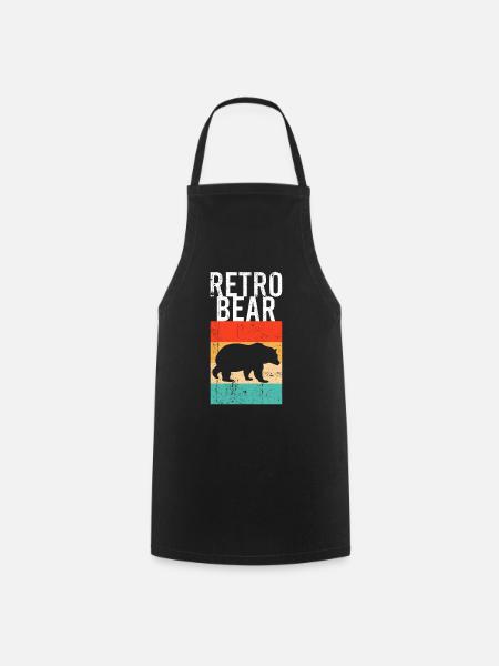 Bär Retro - Kochschürze - Schwarz