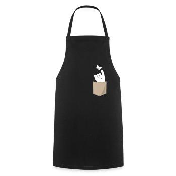 Cat Chest Bag Print Cat Lover Gift - Cooking Apron - black - Front - AI Model Male 185 dark (185cm)