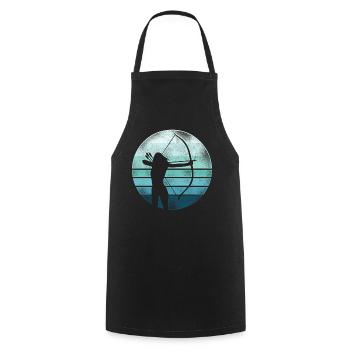 Archery Bow Archer Girl Retro - Cooking Apron - black - Front - AI Model Male 185 dark (185cm)