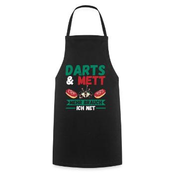 Darts Mett Dart - Kochschürze - Schwarz - Vorne - AI Model Male 185 dark (185cm)