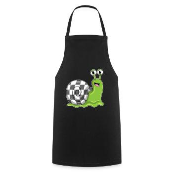 Escargot Échiquier Jeu de société d’échecs - Tablier de cuisine - noir - Devant - AI Model Male 185 dark (185cm)