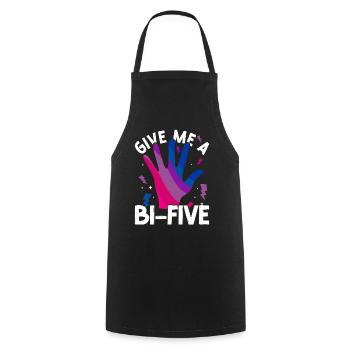 Bisexuel Bi Pride Flag Hand Gimme - Tablier de cuisine - noir - Devant - AI Model Male 185 dark (185cm)