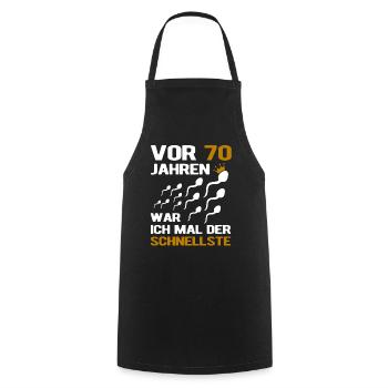 70. Geburtstag Mann 70 Jahre Geschenk - Kochschürze - Schwarz - Vorne - AI Model Male 185 dark (185cm)