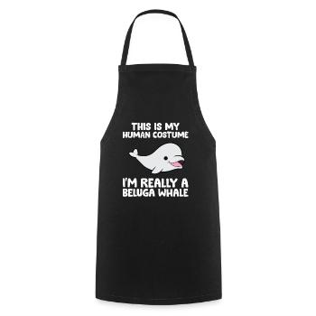 C’est mon costume humain je suis vraiment - Tablier de cuisine - noir - Devant - AI Model Male 185 dark (185cm)