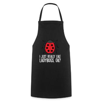 Ladybug Lover I Just Really Like Ladybugs - Cooking Apron - black - Front - AI Model Male 185 dark (185cm)
