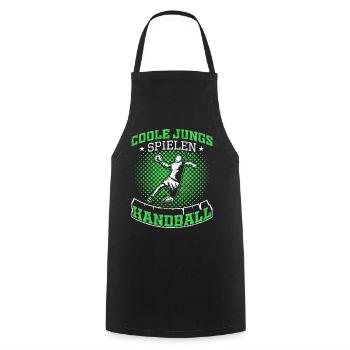 Handball | Coole Jungs spielen Handball - Kochschürze - Schwarz - Vorne - AI Model Male 185 dark (185cm)
