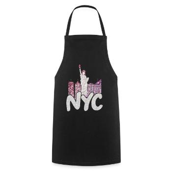 NYC New York City USA Amerika Reisen New Yorker - Kochschürze - Schwarz - Vorne - AI Model Male 185 dark (185cm)