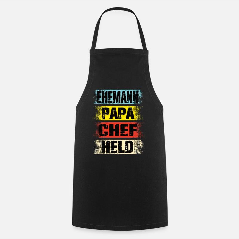 Ehemann Papa Chef Held - Kochschürze - Schwarz