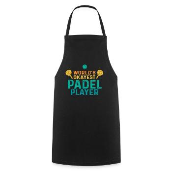 Worlds Okayest Padel Player Retro Padel - Cooking Apron - black - Front - AI Model Male 185 dark (185cm)