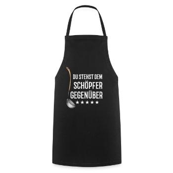 Lustiger Koch Spruch Köche Gastronomie - Kochschürze - Schwarz - Vorne - AI Model Male 185 dark (185cm)