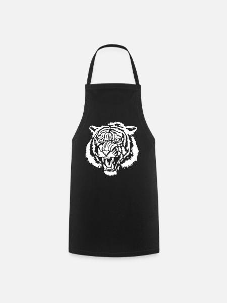 Weißer Tiger Graffiti - Kochschürze - Schwarz