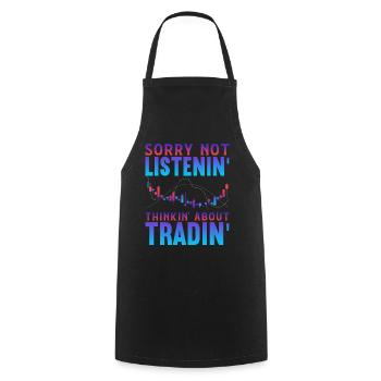 Stock Market - Cooking Apron - black - Front - AI Model Male 185 dark (185cm)