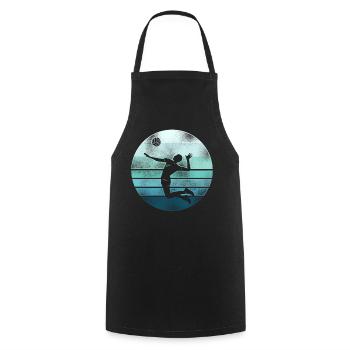 Volleyball Player Team Retro - Cooking Apron - black - Front - AI Model Male 185 dark (185cm)