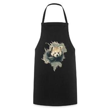 Roter Panda - Kochschürze - Schwarz - Vorne - AI Model Male 185 dark (185cm)