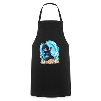 Motif Ninja pour enfants - Tablier de cuisine - noir - Devant - AI Model Male 185 dark (185cm)