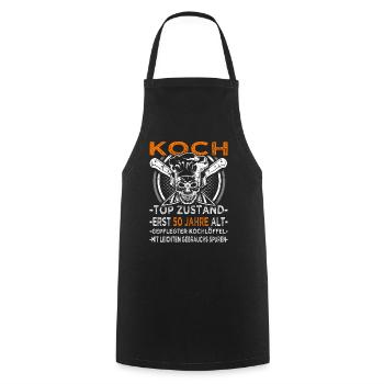 Küchenchef & Koch Top Zustand 50. Geburtstag - Kochschürze - Schwarz - Vorne - AI Model Male 185 dark (185cm)