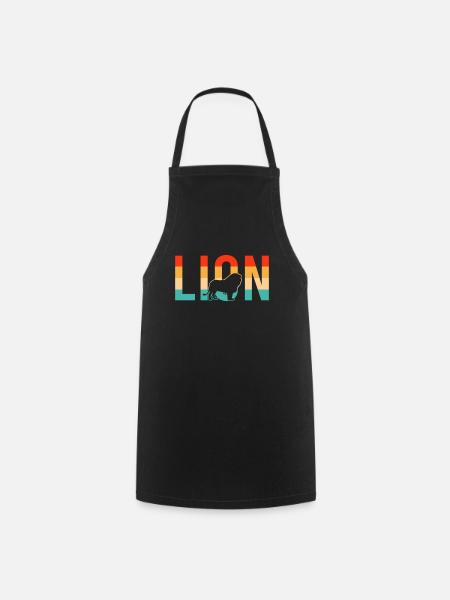 Löwe lion Retro - Kochschürze - Schwarz