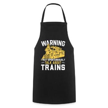 Attention je pourrais parler spontanément des trains - Tablier de cuisine - noir - Devant - AI Model Male 185 dark (185cm)