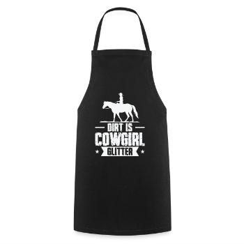 Cowboy Bull Riding Western Riding Rodeo Gift - Cooking Apron - black - Front - AI Model Male 185 dark (185cm)