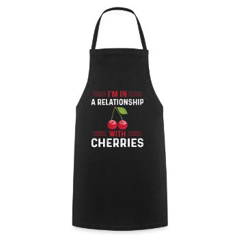 T-shirt cerise - Tablier de cuisine - noir - Devant - AI Model Male 185 dark (185cm)