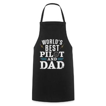 Airplane Pilot Dad Father Vintage - Cooking Apron - black - Front - AI Model Male 185 dark (185cm)