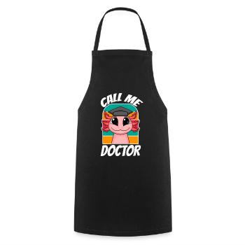 Doctorate Doctoral Thesis Doctoral Degree - Cooking Apron - black - Front - AI Model Male 185 dark (185cm)