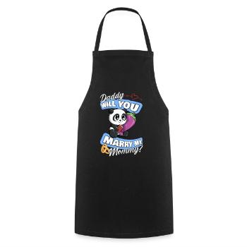 Wedding Offer Daddy Will You Marry My Mommy - Cooking Apron - black - Front - AI Model Male 185 dark (185cm)