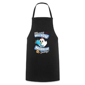 Wedding Offer Mommy Will You Marry My Daddy - Cooking Apron - black - Front - AI Model Male 185 dark (185cm)