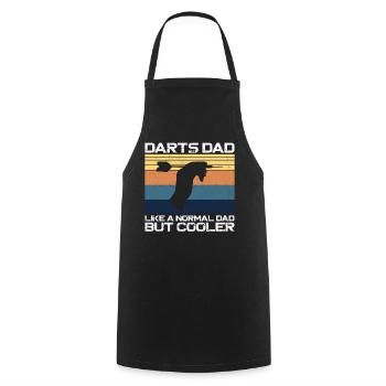 Fléchettes Papa Père Vintage Rétro - Tablier de cuisine - noir - Devant - AI Model Male 185 dark (185cm)