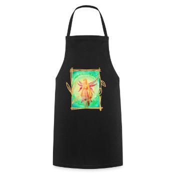 Magic Elf Shunija - Sonja Ariel von Staden - Cooking Apron - black - Front - AI Model Male 185 dark (185cm)