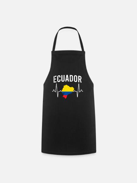 Ecuador Herzschlag - Kochschürze - Schwarz