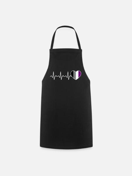 Ace Pride Heartbeat Asexual - Kochschürze - Schwarz