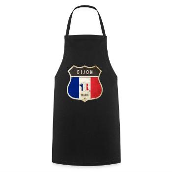 Dijon Frankreich Wappen Flaggen Design - Kochschürze - Schwarz - Vorne - AI Model Male 185 dark (185cm)