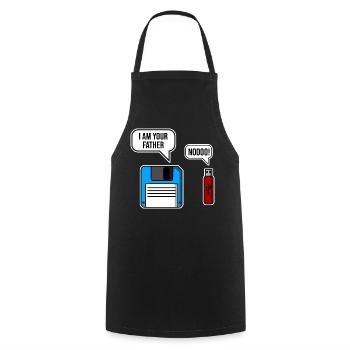 Retro Tech Vater Enthüllung - Kochschürze - Schwarz - Vorne - AI Model Male 185 dark (185cm)