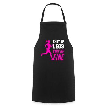 Marathon Runners Running Half Marathon Saying - Cooking Apron - black - Front - AI Model Male 185 dark (185cm)