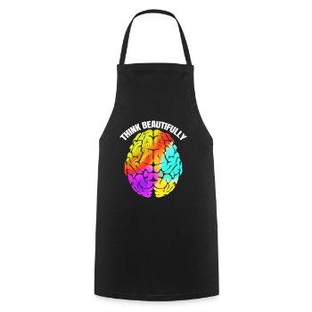 Le cerveau coloré pense magnifiquement au mois de la fierté LGBTQ - Tablier de cuisine - noir - Devant - AI Model Male 185 dark (185cm)