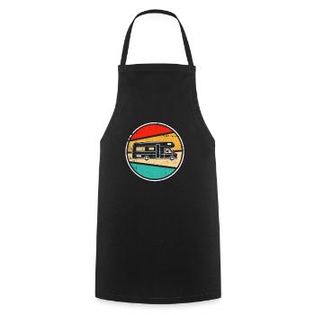 Motorhome Retro - Cooking Apron - black - Front - AI Model Male 185 dark (185cm)